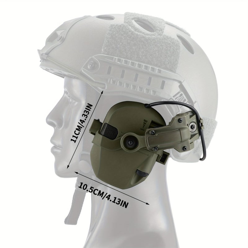 Tactical Electronic Noise Reduction Earmuff Anti Noise Sound Amplification Hearing Protection Helmet Mounted Headset For Hunting Black - Image 5