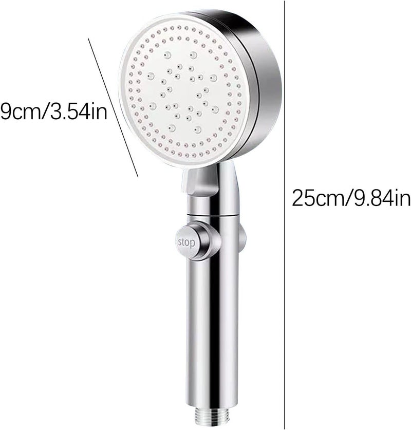 comfrt High Pressure Shower Heads with Handheld, 5 Modes Detachable shower head Shower Nozzle Shower Set Pressurized Hand-held Shower Head (silver) - Image 4