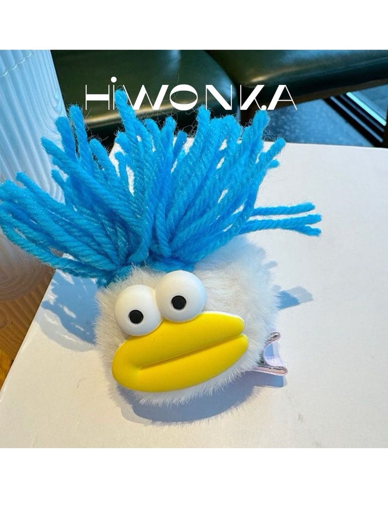 hiwonka 4 Pcs Funny Hair Clips Claw, Cartoon Monster Three Dimensional Quirky Ugly Plush Funny For Women Girl.Free cute bag - Image 3