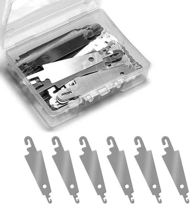 Jofefe 60Pcs Stainless Steel Needle Threader Embroidery Cross Stitch Needle-Threading Tools for Large Eye Needles Hand DIY Sewing with Clear Box for Keep it in Place - Image 1