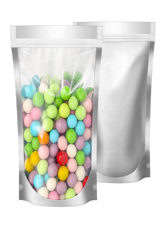 ZNCMRR 100PCS Resealable Mylar Bags for Food Storage, 5.9'' x 8.7'' Smell Proof Ziplock Bags Freestanding, Aluminum Foil Packaging Pouches Bag for Cookies, Nuts, Tea, Candy - 6.3 Mil - Image 1