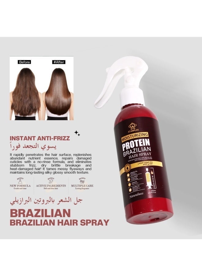 STARPLEX Moisturizing Leave-In Hair Mask Spray 200ml - Brazilian Protein with Collagen & Essential Oils | Alcohol Free | Nourishing Care for All Hair Types - Image 2