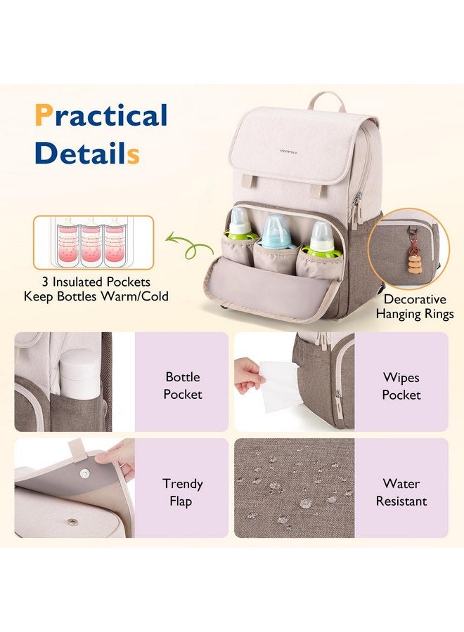MOMMORE mommore Diaper Bag Backpack Unisex Baby Bag Large Diaper Backpack with Changing Pad, Insulated Pockets, Stroller Buckles, Durable Travel Backpack with Luggage Strap - Image 2