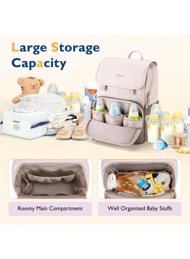 MOMMORE mommore Diaper Bag Backpack Unisex Baby Bag Large Diaper Backpack with Changing Pad, Insulated Pockets, Stroller Buckles, Durable Travel Backpack with Luggage Strap - Image 3