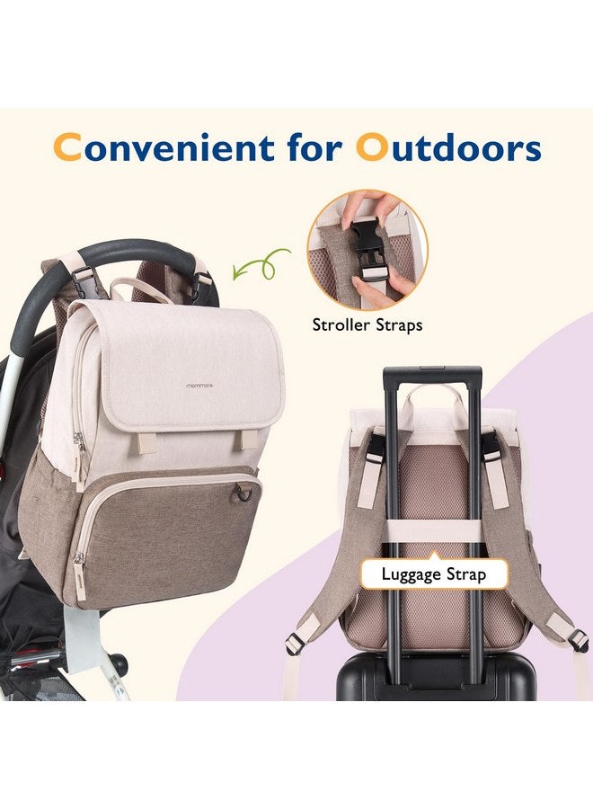 MOMMORE mommore Diaper Bag Backpack Unisex Baby Bag Large Diaper Backpack with Changing Pad, Insulated Pockets, Stroller Buckles, Durable Travel Backpack with Luggage Strap - Image 4
