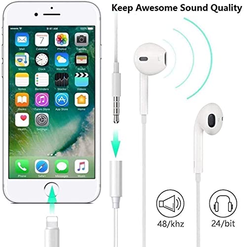 esbeecables 2 Pack [Apple MFi Certified] Lightning to 3.5 mm Headphone Jack Adapter, for iPhone 3.5mm Headphones/Earphones Jack Aux Audio Adapter Dongle for iPhone 14 13 12 11 XS XR X 8 7 iPad, Support All iOS - Image 5