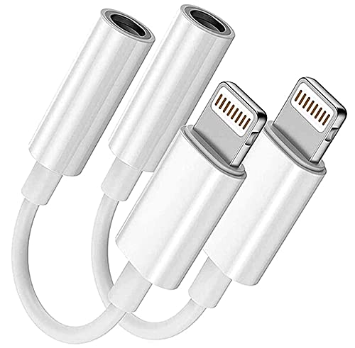 esbeecables 2 Pack [Apple MFi Certified] Lightning to 3.5 mm Headphone Jack Adapter, for iPhone 3.5mm Headphones/Earphones Jack Aux Audio Adapter Dongle for iPhone 14 13 12 11 XS XR X 8 7 iPad, Support All iOS - Image 1