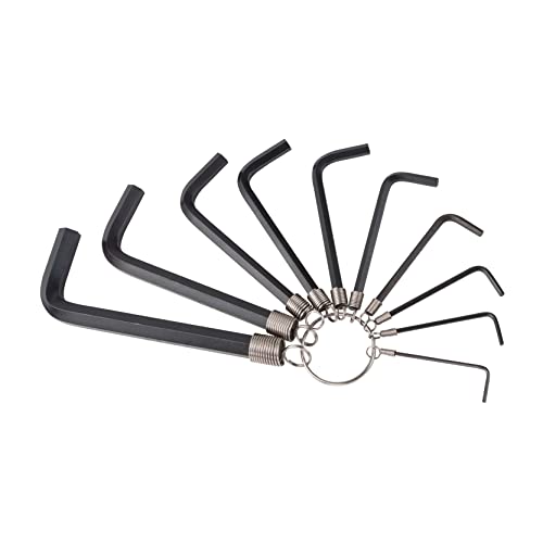 Groz 10 pc Allen Hex Key Tool Set for Garages, Workshops, Industries, DIYs, etc. | Durable Chrome Vanadium Steel | METRIC | Compact, Easy To Carry, Various Sizes | ALN/HX-HX/10/GRZ - Image 1