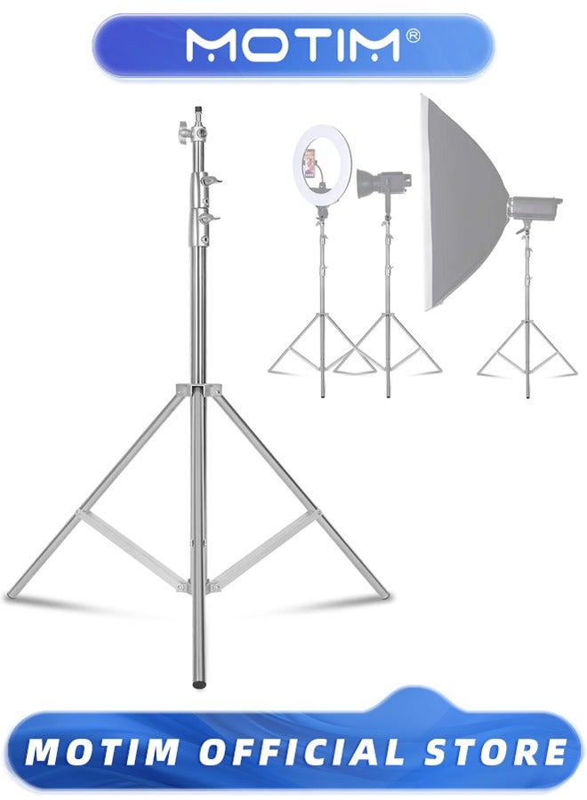 Motim Stainless Steel Photography Light Stand, Adjustable Photographic Sturdy Tripod for Video Light, Flash, Reflectors - Image 1