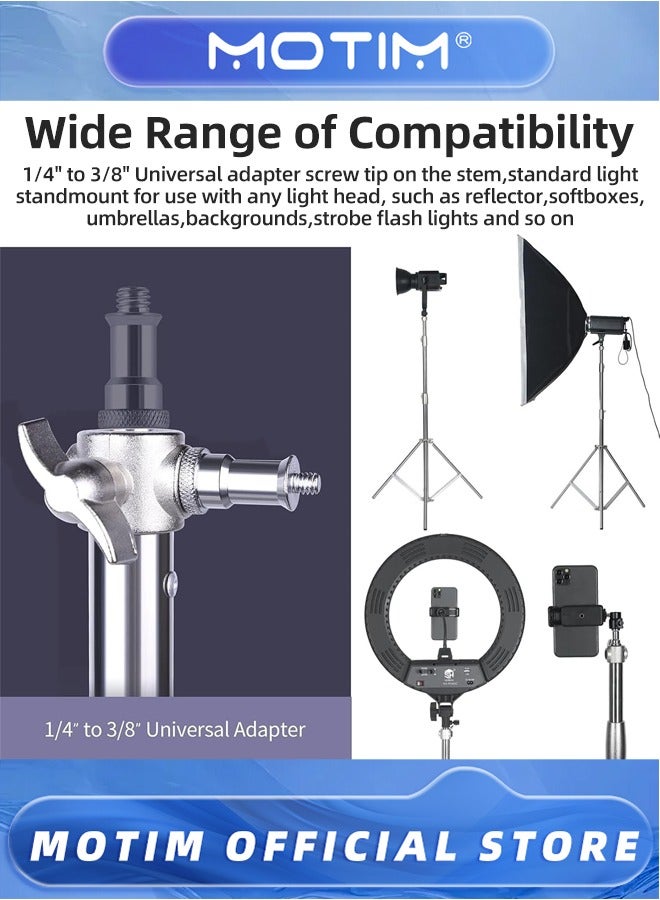Motim Stainless Steel Photography Light Stand, Adjustable Photographic Sturdy Tripod for Video Light, Flash, Reflectors - Image 2