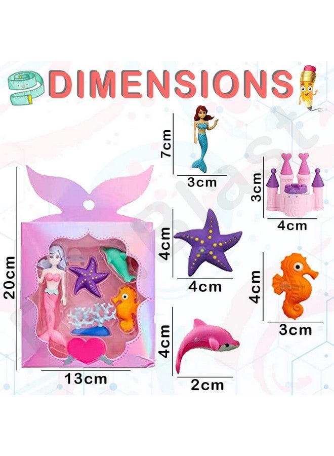 FunBlast Mermaid & Ocean Animal Erasers for Kids - School Stationary Kit for Kids, Return Gifts for Kids-Random Designs - Image 3