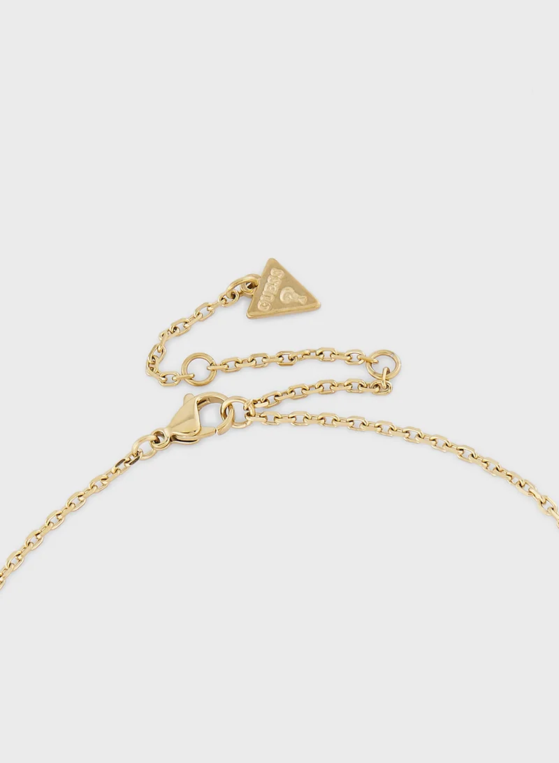 جس Crystal Detail Short Necklaces