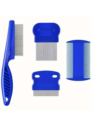 4-piece Flea Lice Comb, Stainless Steel Dog And Cat Grooming Comb, Round Teeth, Double-sided Professional Pet Tear Stain Remover For Small, Medium And Large Pets - pzsku/Z753EF68FABA22EDC2D98Z/45/_/1736001610/859c4ffb-e71f-4740-bdcf-4a489f9d15f5