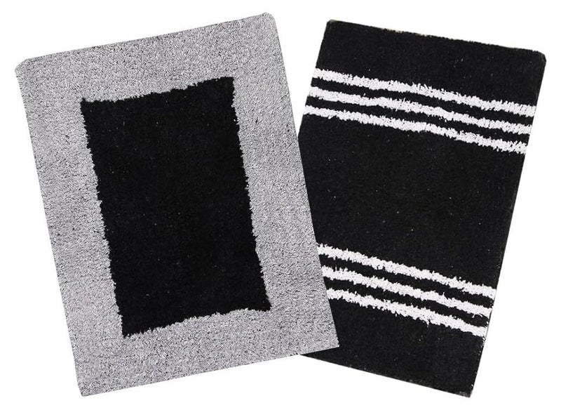 AAZEEM حصيرة امتصاص للمداخل الداخلية، حصيرة غير قابلة للانزلاق لمدخل الباب الأمامي، سجادة أرضية من القطن الناعم للمنزل، شرفة الفندق، حصائر للأرضيات في المنزل، مطبخ، حصيرة باب أرضية |- عبوة من 2 | 35 × 55 سم | - Image 1