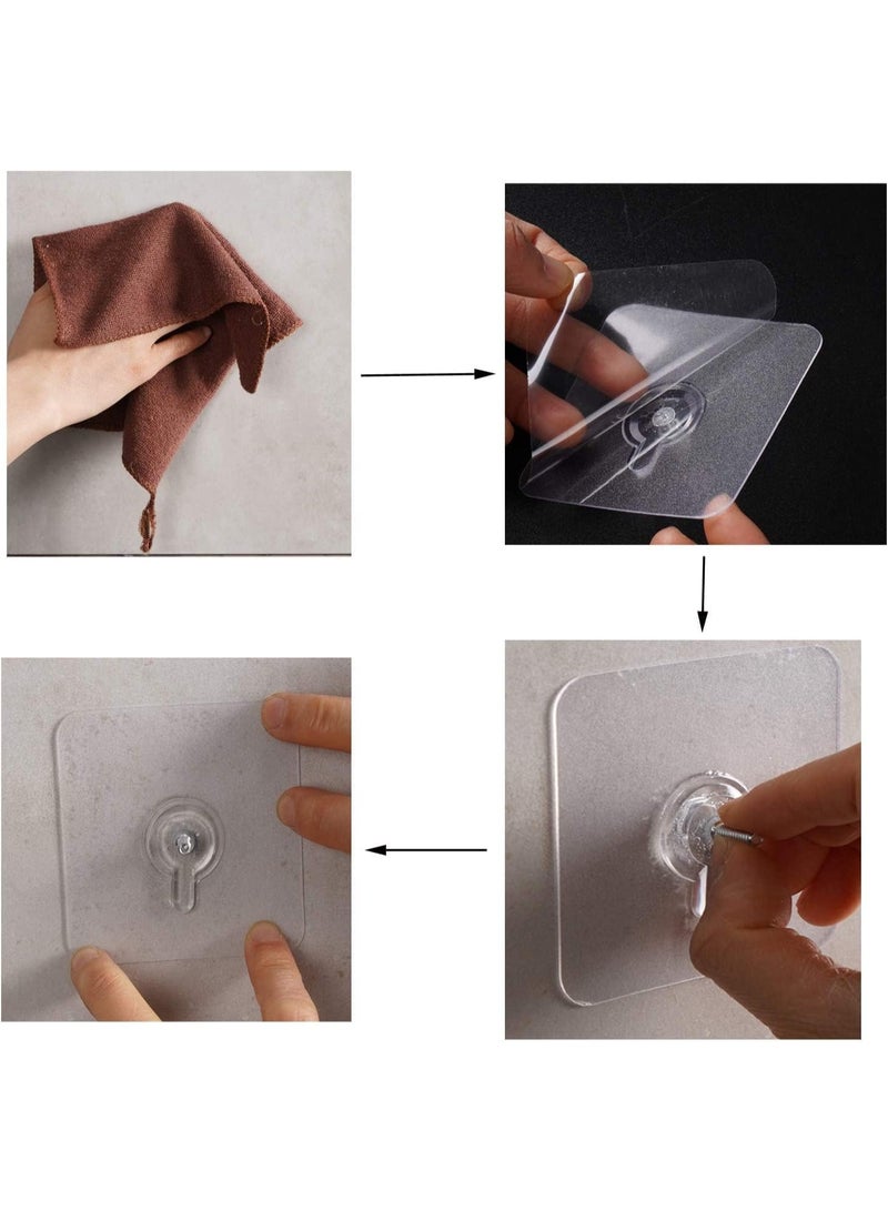 10Pcs Adhesive Wall Screws Hanging Nails for Hanging, Mounting Hooks for Kitchen, Bathroom, Bedroom, Living Room, No Drilling - Image 4