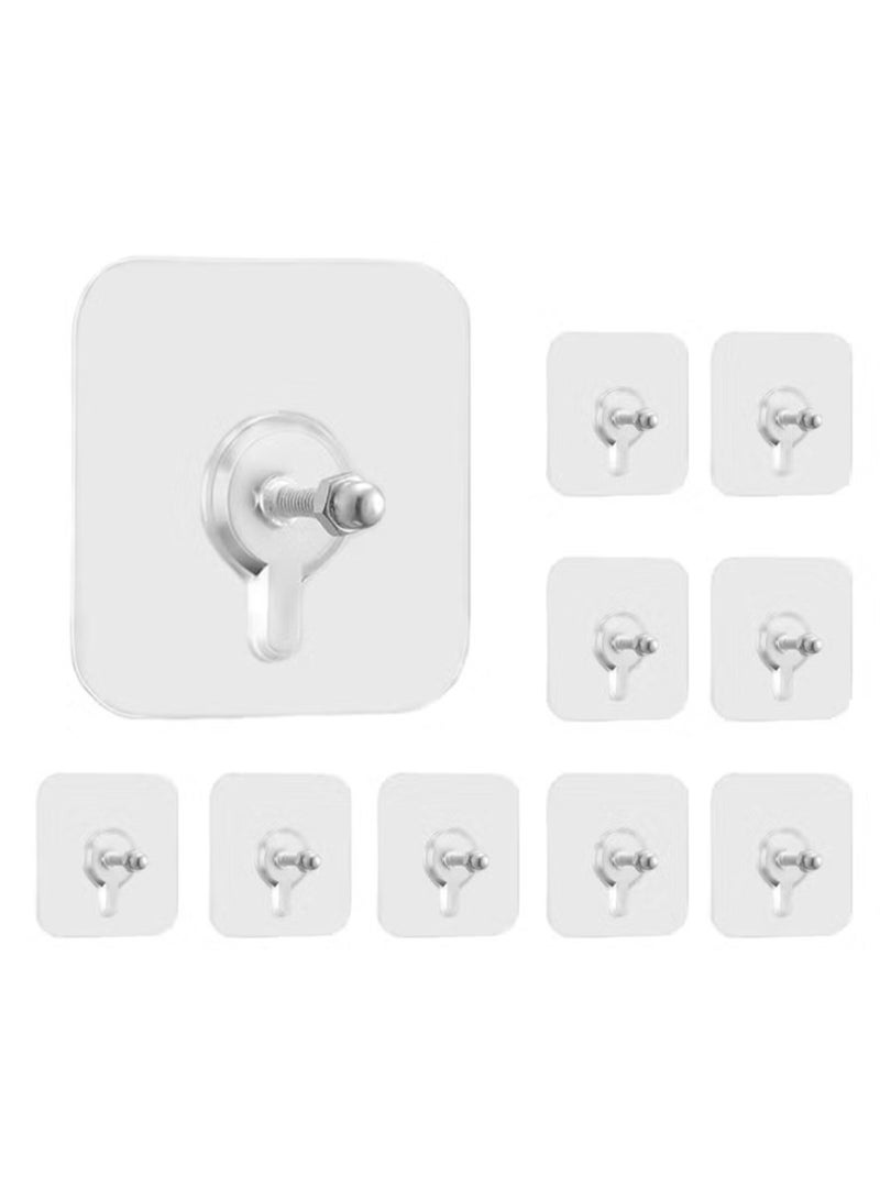10Pcs Adhesive Wall Screws Hanging Nails for Hanging, Mounting Hooks for Kitchen, Bathroom, Bedroom, Living Room, No Drilling - Image 1