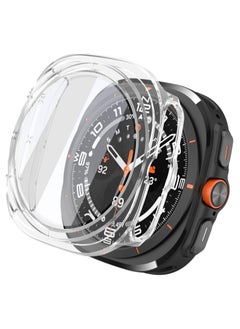 over Compatible with Samsung Galaxy Watch 7 Ultra Band 47mm Case Screen Protector, for Men and Women 360 Degree Full Protection Cover Bumper Frame Accessories (Clear)