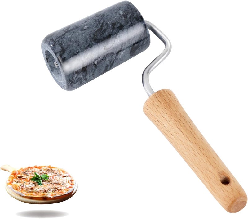 Tianman Rolling Pin Pizza Roller, Marble Roller Non-Stick T-Type, For Cake Baking Tortilla Fudge Pizza Cookies and Other Kitchen Baking Cooking (Type 3 Black). - Image 1