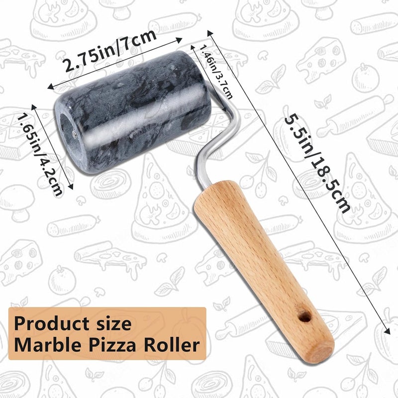 Tianman Rolling Pin Pizza Roller, Marble Roller Non-Stick T-Type, For Cake Baking Tortilla Fudge Pizza Cookies and Other Kitchen Baking Cooking (Type 3 Black). - Image 2