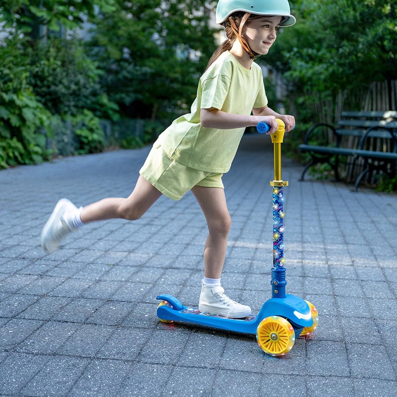 JETSON Character Kids Kick Scooter, LED Lights on Stem & Light-Up Wheels, Lightweight Frame, Height-Adjustable Handlebar, Lean-to-Steer System, Easy-Fold Mechanism - Image 5