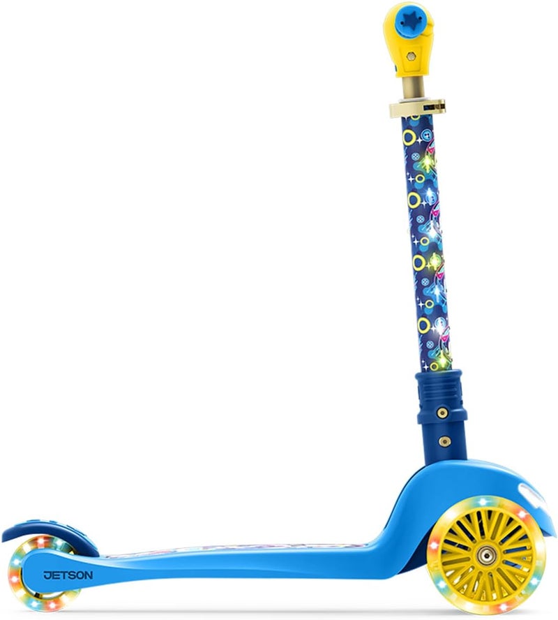 JETSON Character Kids Kick Scooter, LED Lights on Stem & Light-Up Wheels, Lightweight Frame, Height-Adjustable Handlebar, Lean-to-Steer System, Easy-Fold Mechanism - Image 2