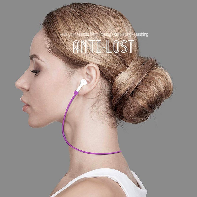 cobcobb Ultra Strong Magnetic Airpod Pro Strap Anti-Lost Cord Sports Lanyard Compatible with Airpods 3rd 2nd Generation Pro 3 2 1 (Purple) - Image 2