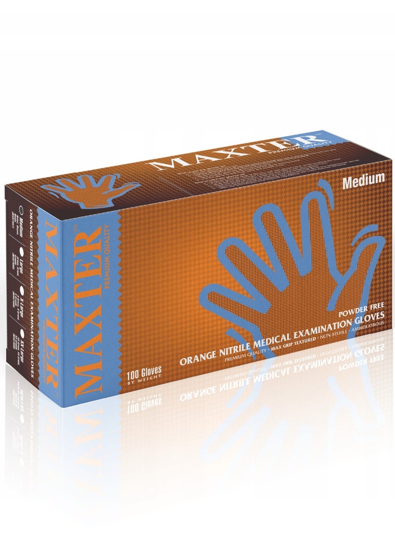 EMKA Maxgrip Orange Nitrile, Powder Free Disposable Gloves – 90 Pcs Per Box 7.0 Mil, 8.4g - Image 4