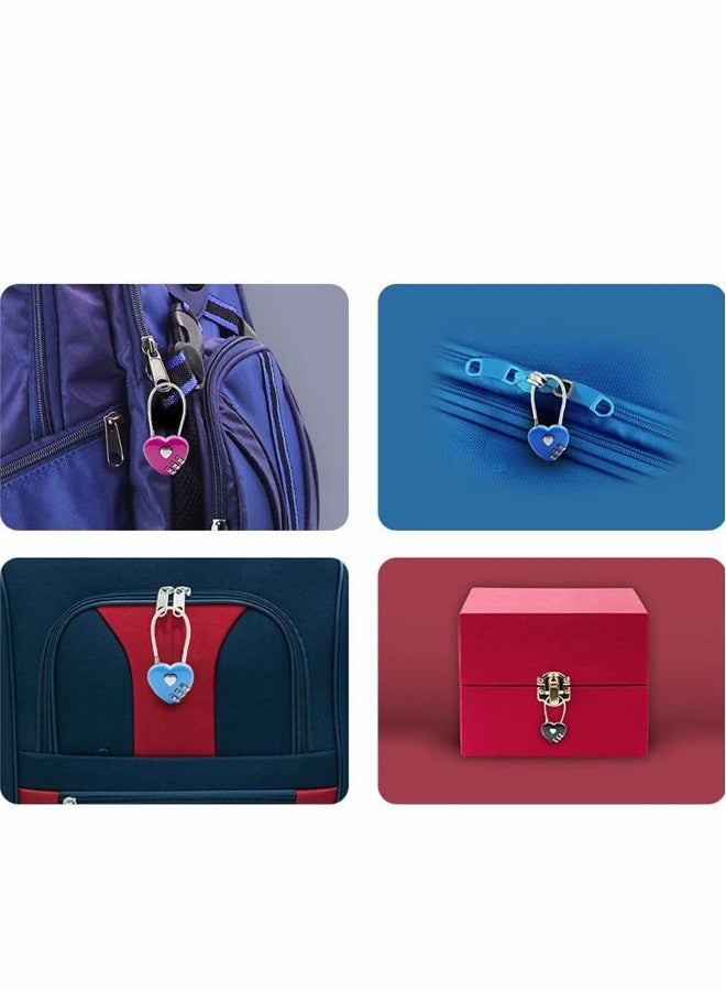 Luggage Locks 3 Digit Combination Number Password Heart Shape Padlocks for Outdoor Travel Suitcase Baggage Backpacks School Gym Lockers Computer Bags Filing Cabinets Toolbox (3 Pieces) - Image 3