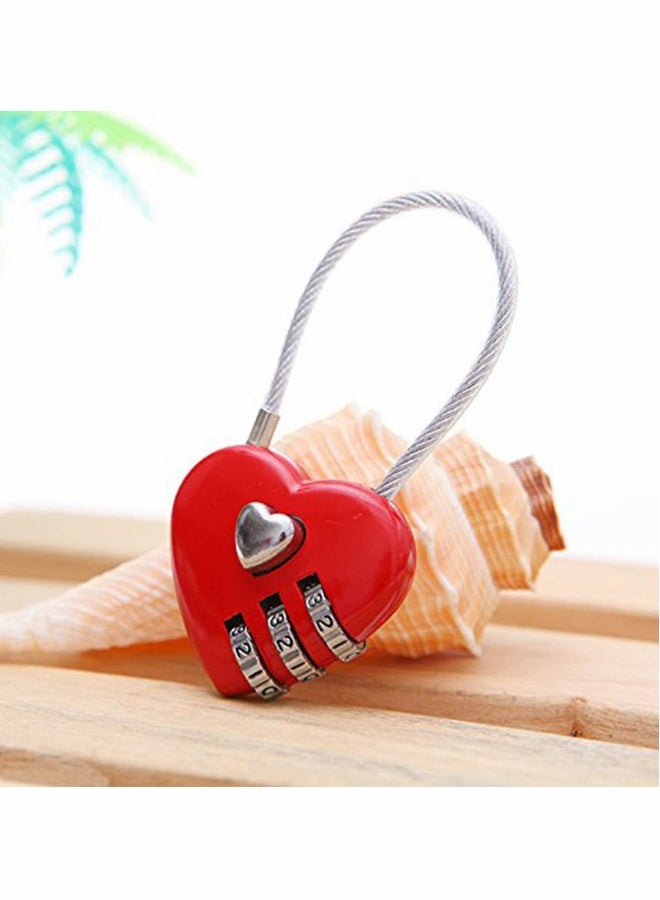 Luggage Locks 3 Digit Combination Number Password Heart Shape Padlocks for Outdoor Travel Suitcase Baggage Backpacks School Gym Lockers Computer Bags Filing Cabinets Toolbox (3 Pieces) - Image 4