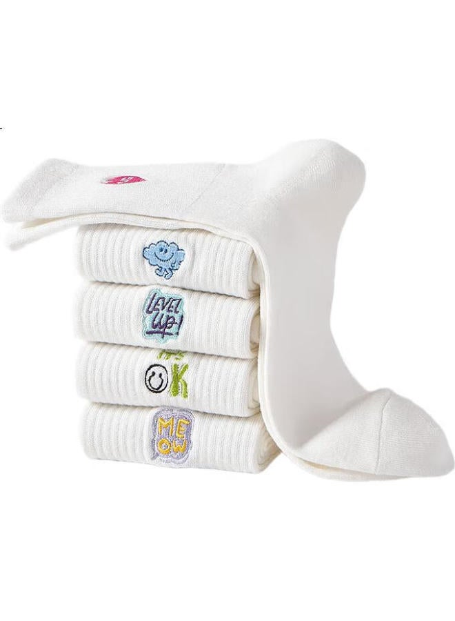 THREEGUN Sanqiang [Yinxiang Series] Women'S Socks, Pure Cotton Mid-Calf Socks, Versatile Casual Socks, Simple Socks - Image 3