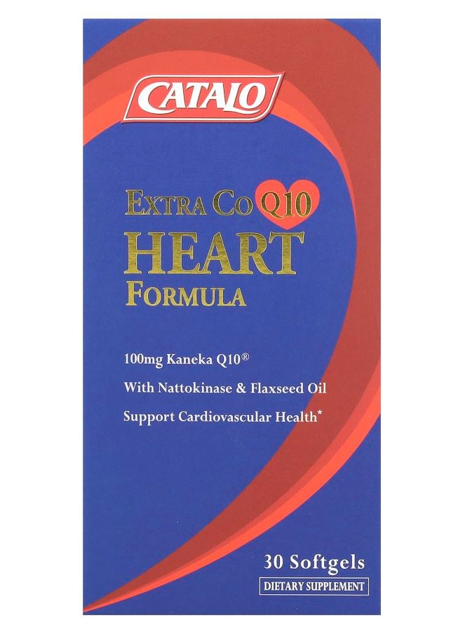 Extra CoQ10 Heart Formula with Nattokinase & Flaxseed Oil 30 Softgels