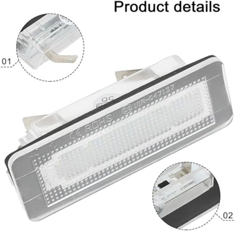 Wivplex 2Pcs White License Plate Lights for Smart Fortwo - Image 2