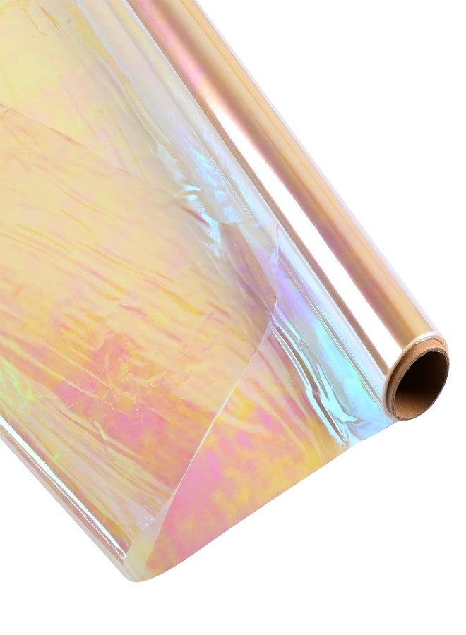 Giiffu Iridescent Cellophane Wrap Roll, 34" Wide x 50 Ft Long | Holographic Film for Gift Baskets, Floral Bouquets, Easter Gifts & Craft Projects - Image 1