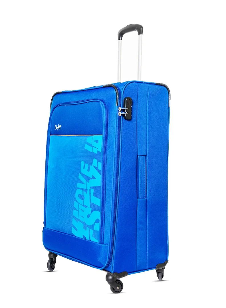Skybags Rhumba Set Of 3 Luggage| 4W Str (E)| Polyester Soft Sided 360° 4 Wheels Spinner Trolleys- Cabin-20 Inch| Medium-24Inch| Large- 28 Inch| Blue