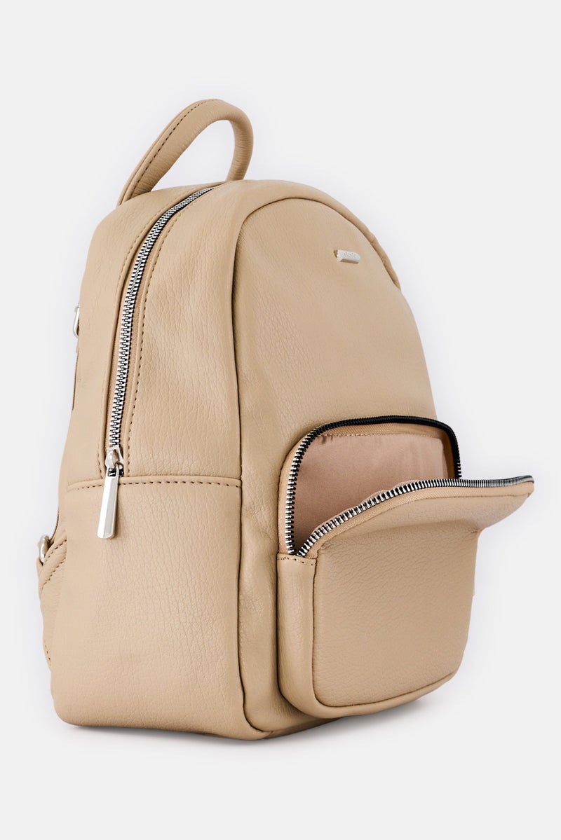 XOXO Women Brand Logo Backpack, Beige  - Image 3