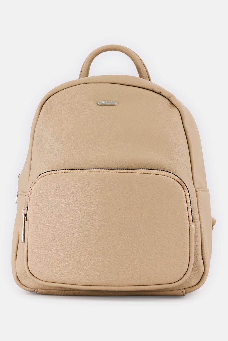 XOXO Women Brand Logo Backpack, Beige  - Image 1