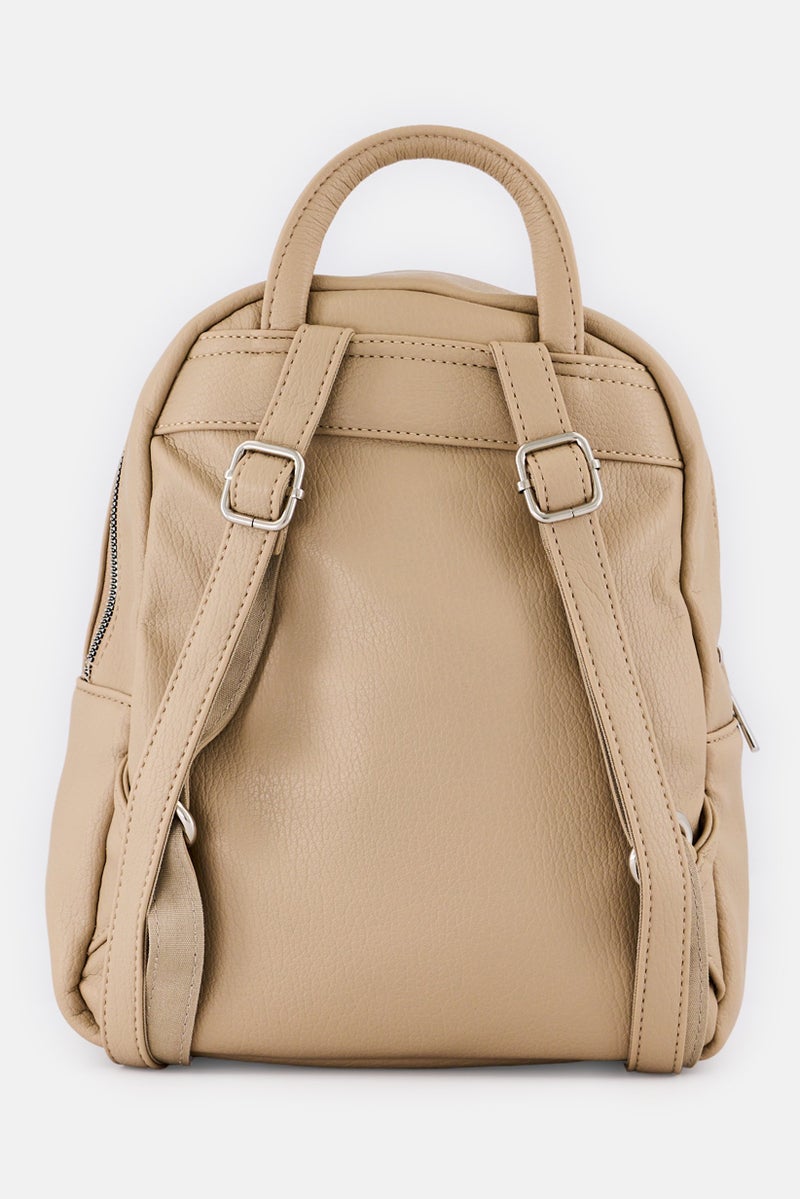 XOXO Women Brand Logo Backpack, Beige  - Image 2