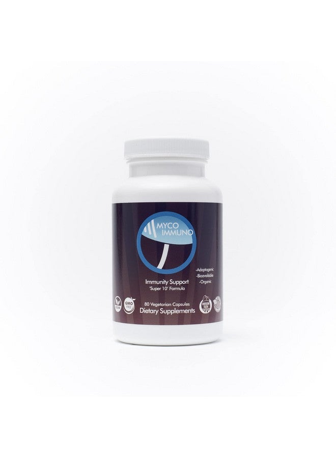 SNANA Myco Immuno 'Super 10 Mushroom Blend' Immunity Boosting Mushroom Supplements - 100% Organic - No Imported Mushrooms, US Grown - Vegan - 80 Capsules - Image 2