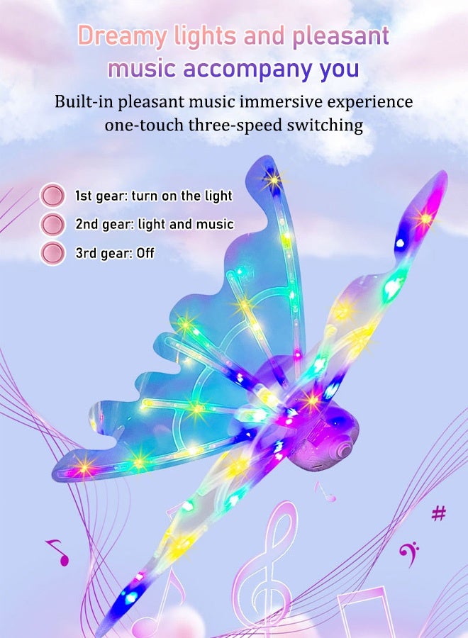 Fairy Wings Costume Accessories DIY Assembly with LED Lights and Music for Girls Party Birthday Butterfly Wings Children's Toys Role Play - Image 3