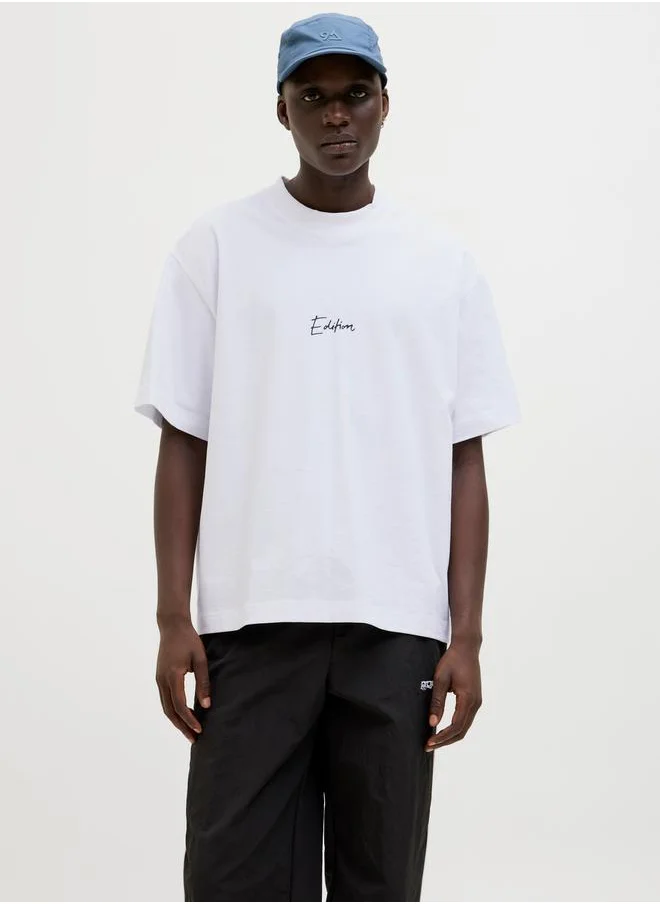 جاك اند جونز Slogan Print Crew Neck T-Shirt