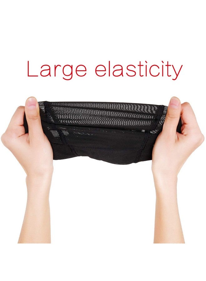 تاتو - عبوة من 5 قطع من أغطية الشعر المستعار القابلة للتمدد من سباندكس - قبعات شعر مستعار للرجال والنساء (أسود شفاف) - Image 5