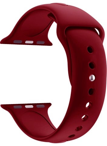 Apple Watch Series 1 2 3 For 38 mm Small Size (S/m Size) Sport Silicone Band (54 Different Colors) Claret Red