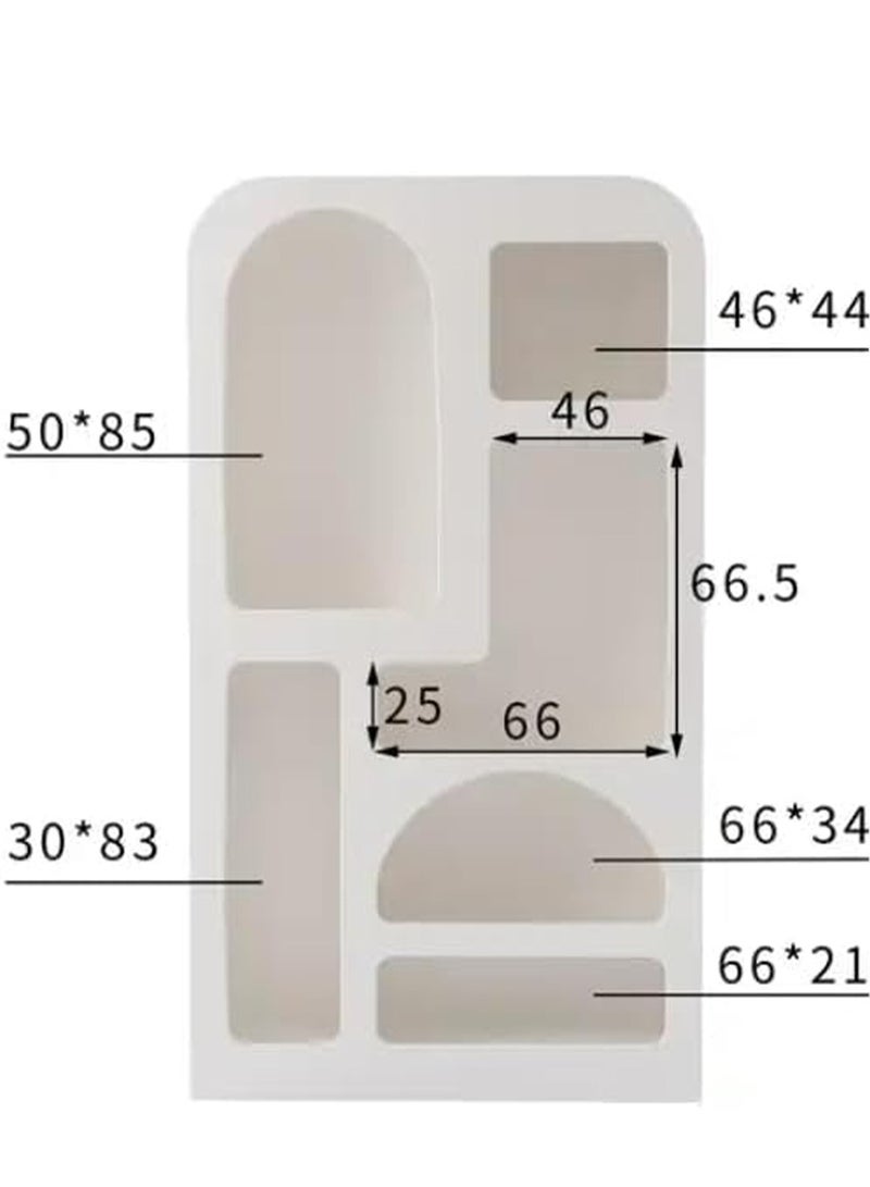 alimforyou A multi-functional bookshelf in pure white that fits all decor styles. You can use it to store books, display collectibles, organize plants, or even as an elegant space divider. - Image 2
