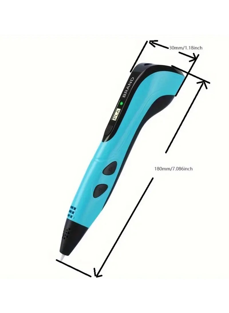 Hihonor 3D Printing Pen Set for Kids, Creative Drawing Doodling Pencil with PLA & ABS Support, USB Powered, with Electronic Components, for 6-8 Years, Educational Birthday Gift for Children, Blue  - Image 3