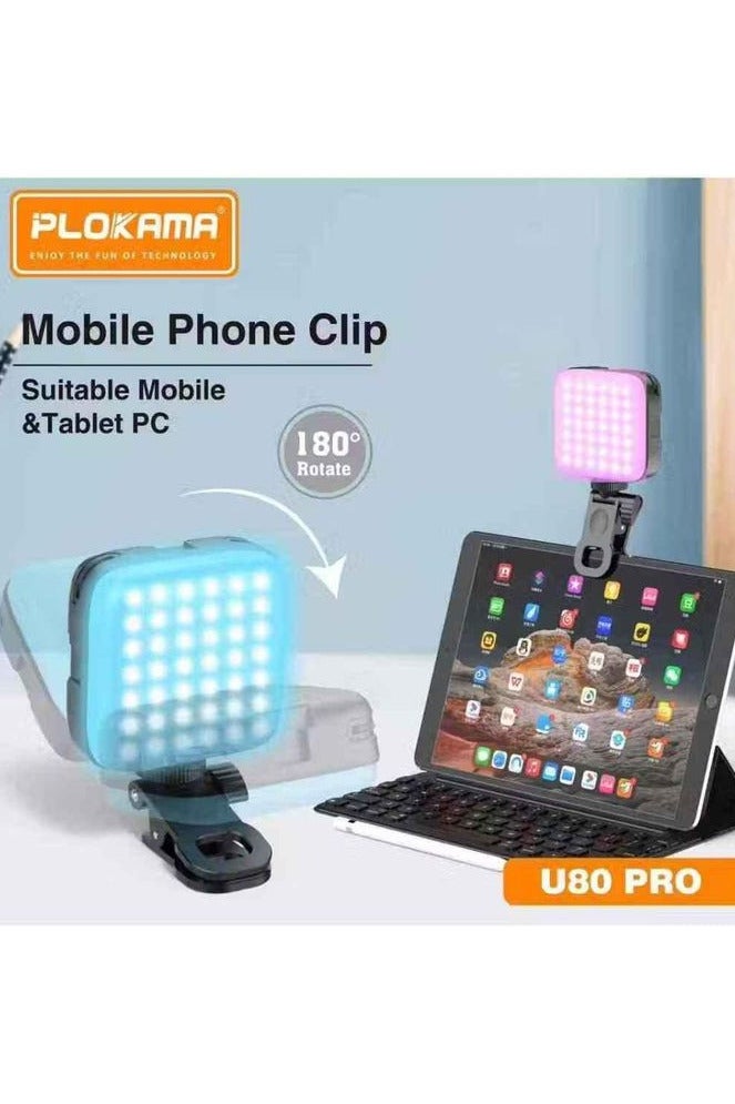 PLOKAMA U80 Pro LED RGB Mobile Phone Video Light - Small Portable + 12 Different Lighting Modes for Professional Photography - Image 4