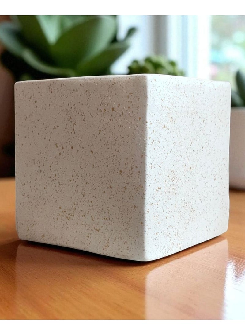 كلور زون بوتري بوت زرع فخار - مقاس 15 سم لتزيين المكتب واكسسوارات المطبخ وديكور المنزل ، طين محروق - Image 1