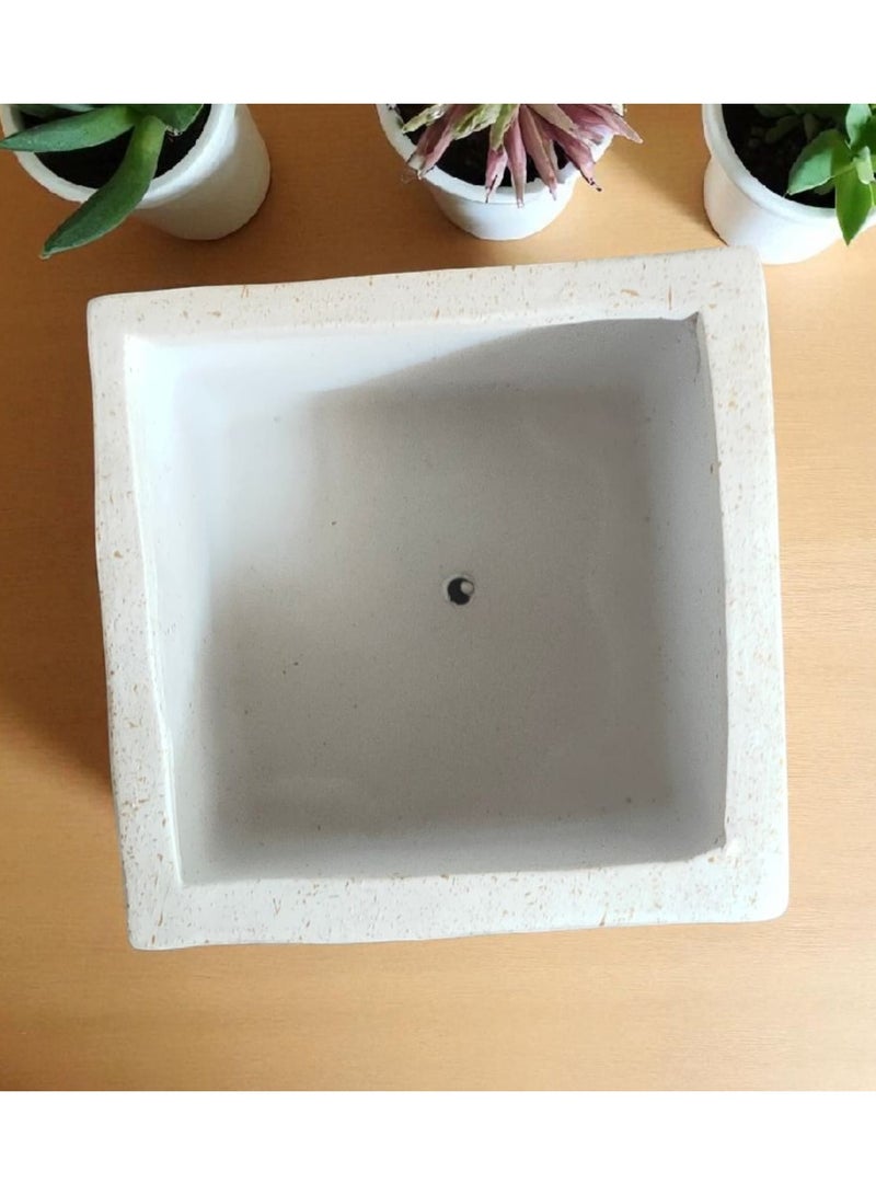 كلور زون بوتري بوت زرع فخار - مقاس 15 سم لتزيين المكتب واكسسوارات المطبخ وديكور المنزل ، طين محروق - Image 4