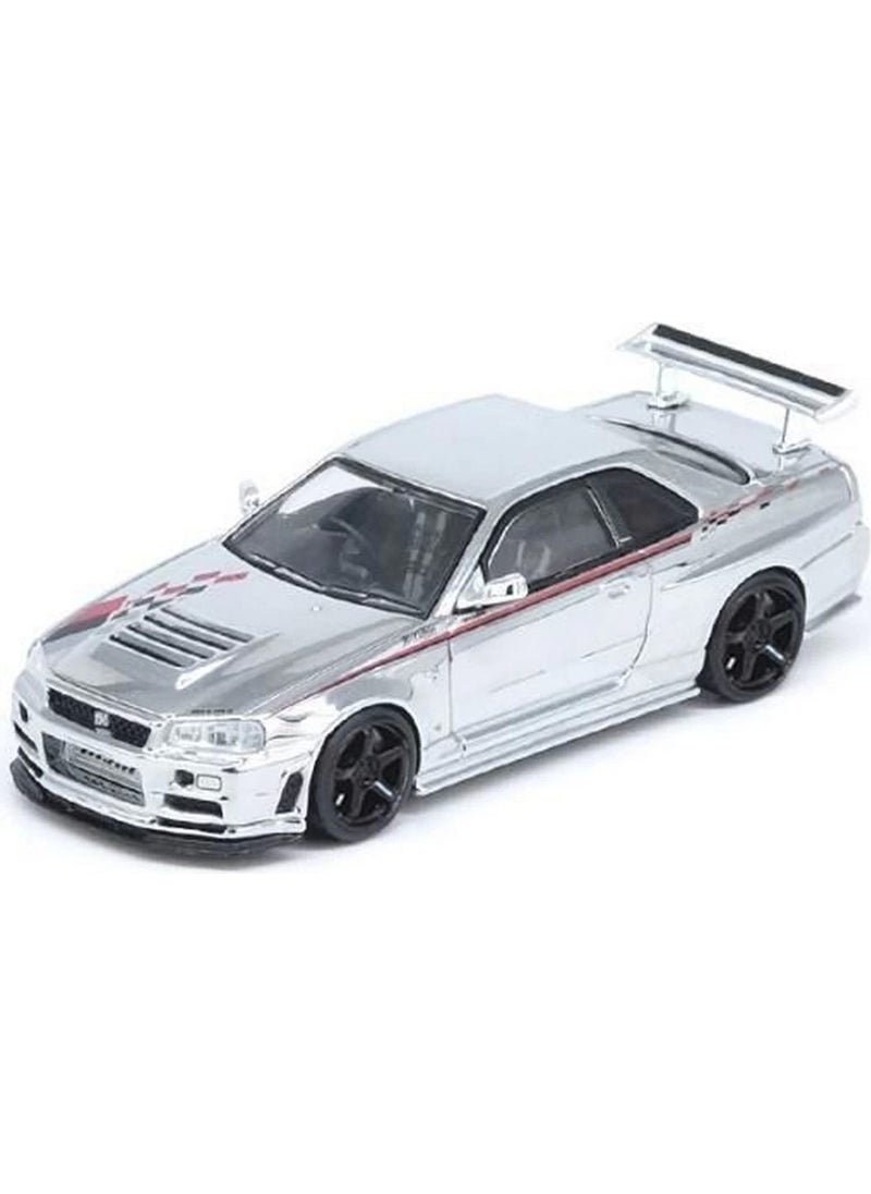 Toyfest - Inno 1/64 Nissan Skyline GT-R R34 Nismo R-Tune Chrome 3 - Image 1