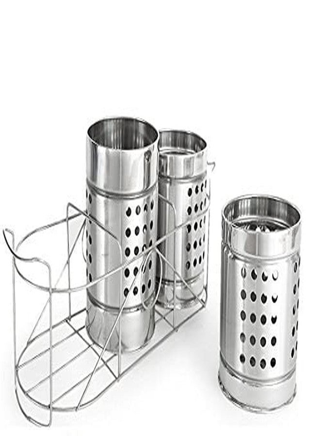 AG Enterprises حامل أدوات المائدة المصنوع من الفولاذ المقاوم للصدأ من شركة AG Enterprises، مطلي بالكروم - Image 4