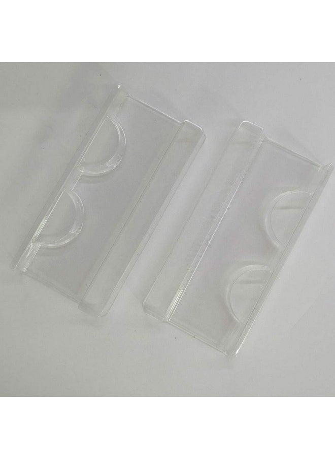 Teensery - 25 Pieces Clear Rectangle Eyelash Tray Holder Plastic False Eyelash Tray Container For False Eyelash Storage Case Packaging Box Cosmetic Container - Image 1